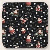 Golfing Santa on Black コースター (正面)