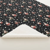 Golfing Santa on Black シェルパブランケット (3/4)