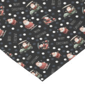 Golfing Santa on Black ショートテーブルランナー (コーナー)