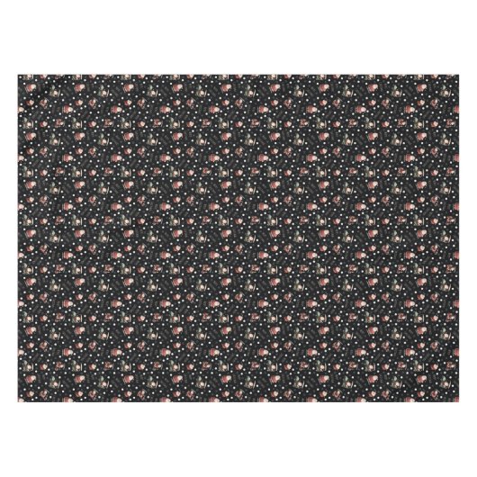 Golfing Santa on Black テーブルクロス (正面(横))