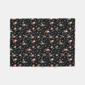 Golfing Santa on Black フリースブランケット (正面(横))