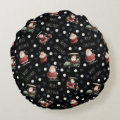 Golfing Santa on Black ラウンドクッション (裏面)