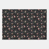 Golfing Santa on Black ラッピングペーパーシート (正面)