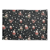 Golfing Santa on Black 枕カバー (裏面)