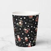 Golfing Santa on Black 紙コップ (裏面)