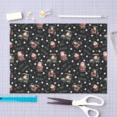 Golfing Santa on Black 薄葉紙 (クラフト)