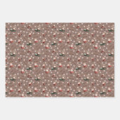 Golfing Santa on Chestnut Brown ラッピングペーパーシート (正面)