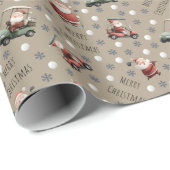 Golfing Santa on Desert Brown ラッピングペーパー (ロールコーナー)