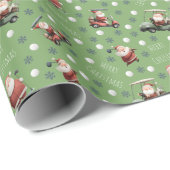 Golfing Santa on Dollar Bill Green ラッピングペーパー (ロールコーナー)