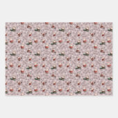 Golfing Santa on Dusty Rose ラッピングペーパーシート (正面3)