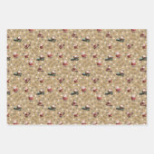 Golfing Santa on Ginger Ale Brown ラッピングペーパーシート (正面3)