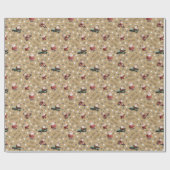 Golfing Santa on Ginger Ale Brown ラッピングペーパー (フラット)