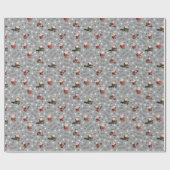 Golfing Santa on Gray Fabric ラッピングペーパー (フラット)