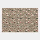 Golfing Santa on Hardwood Brown ラッピングペーパーシート (正面2)