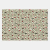 Golfing Santa on Khaki Brown ラッピングペーパーシート (正面)