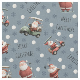 Golfing Santa on Light Slate Gray ファブリック