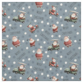 Golfing Santa on Light Slate Gray ファブリック (見本)