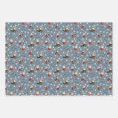 Golfing Santa on Light Slate Gray ラッピングペーパーシート (正面)