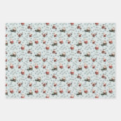 Golfing Santa on Pale Green ラッピングペーパーシート (正面2)