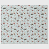 Golfing Santa on Pale Green ラッピングペーパー (フラット)