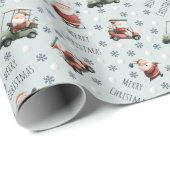Golfing Santa on Pale Green ラッピングペーパー (ロールコーナー)
