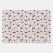 Golfing Santa on Pale Pink ラッピングペーパーシート (正面)