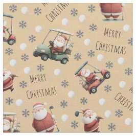 Golfing Santa on Sand ファブリック