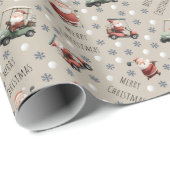 Golfing Santa on Vanilla ラッピングペーパー (ロールコーナー)