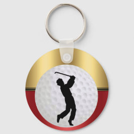 Golfing Sport ball and golfer Elegant background キーホルダー