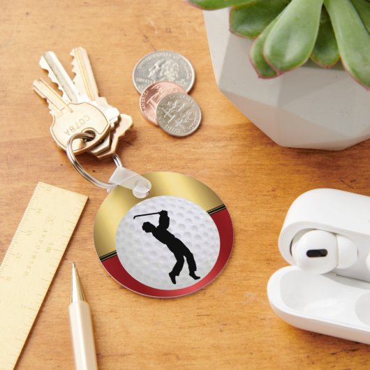 Golfing Sport ball and golfer Elegant background キーホルダー (デスク)