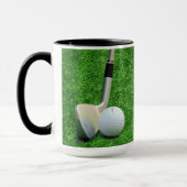 Golfing Sport golf ball and putter Personalize  マグカップ (左)