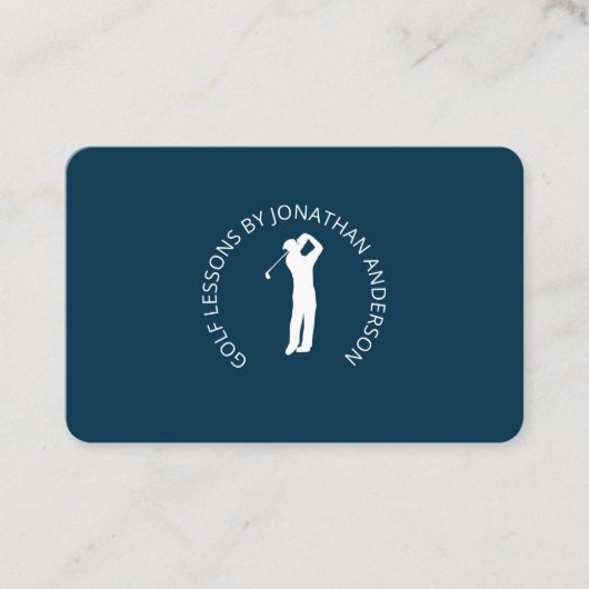 Golfspieler  Dunkelblau Business 名刺 (正面)