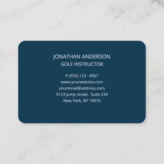 Golfspieler Dunkelblau Business 名刺 (裏面)