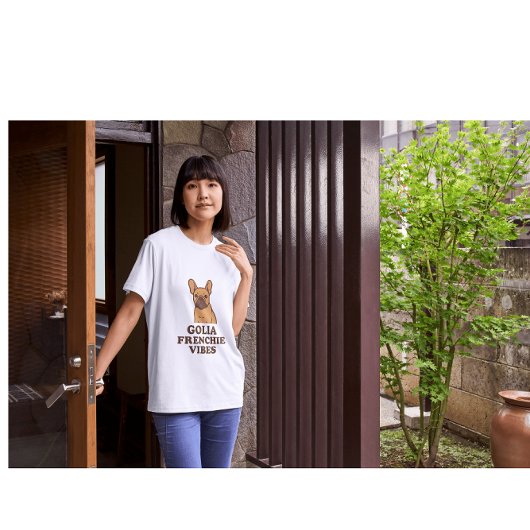 Golia Frenchie Vibes – Trendy French Bulldog Minim Tシャツ