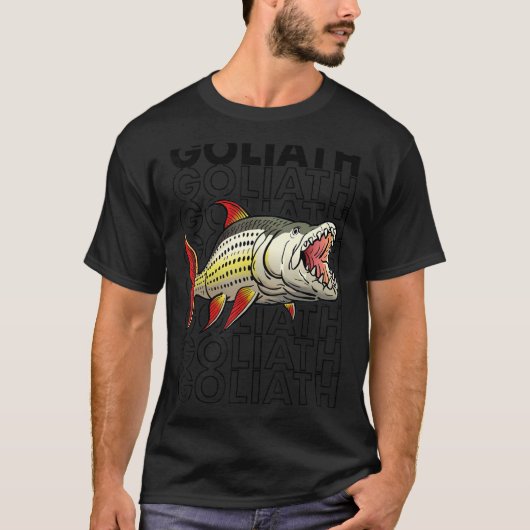 Goliath Tigerfish Fish 80's Monster Fish Keeper Tシャツ (正面)