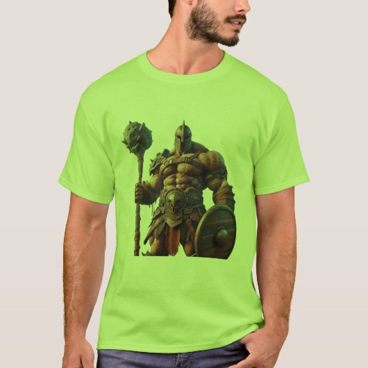 Goliath With a Club on a Short Sleeve Green Tシャツ (正面)