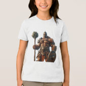 Goliath With a Club on a Short Sleeve White トライブレンドTシャツ (正面)