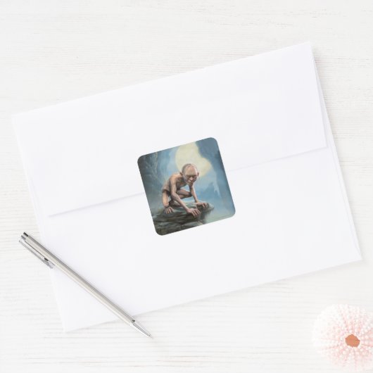 GOLLUM™と月 スクエアシール (封筒)