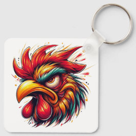 "Gomer Rooster" Double Sided Aluminum Keychain キーホルダー
