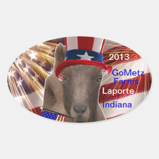 GoMetz Farms Laporte, Indiana 2013愛国的ヤギ 楕円形シール