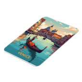 Gondola ride in Venice with historic buildings マグネット (左側)