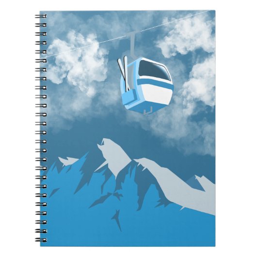 Gondola Ride | Ski Mountain Winter Painting ノートブック (正面)