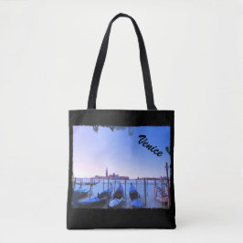 Gondolas in Venice - Black Bag トートバッグ