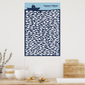 Gone魚釣りゲストブックポスター – 250署名 ポスター (キッチン)