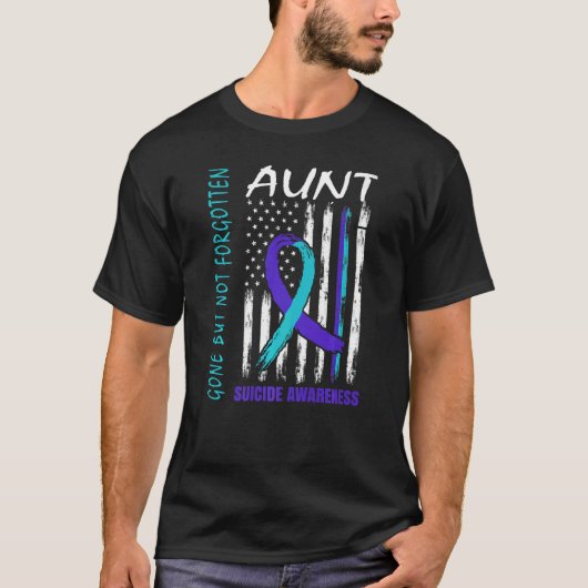 Gone But Not Forgotten Aunt Suicide Awareness Flag Tシャツ (正面)