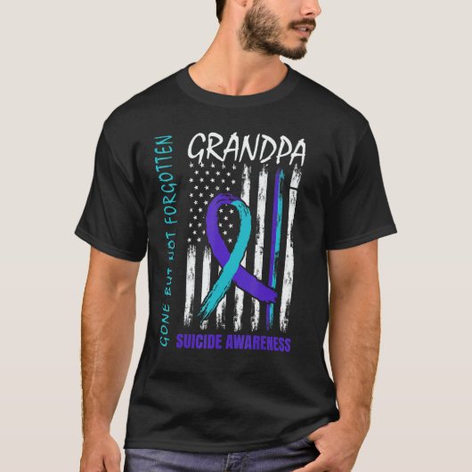 Gone But Not Forgotten Grandpa Suicide Awareness F Tシャツ (正面)