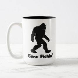 Gone Fishin’ Bigfoot Sasquatch ツートーンマグカップ