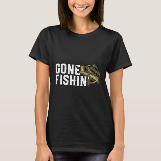 Gone Fishin Funny Largemouth B Fishing Gift For Fi Tシャツ (正面)
