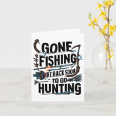 Gone Fishing Be Ck Soon To Go Hunting  カード (黄色い花)