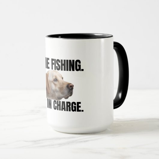 Gone Fishing. Lab in Charge. Mug マグカップ (正面右)